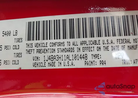 2010 Jeep Wrangler Unlimited Sport z USA, uszkodzony, nr VIN 1J4BA3H11AL101448